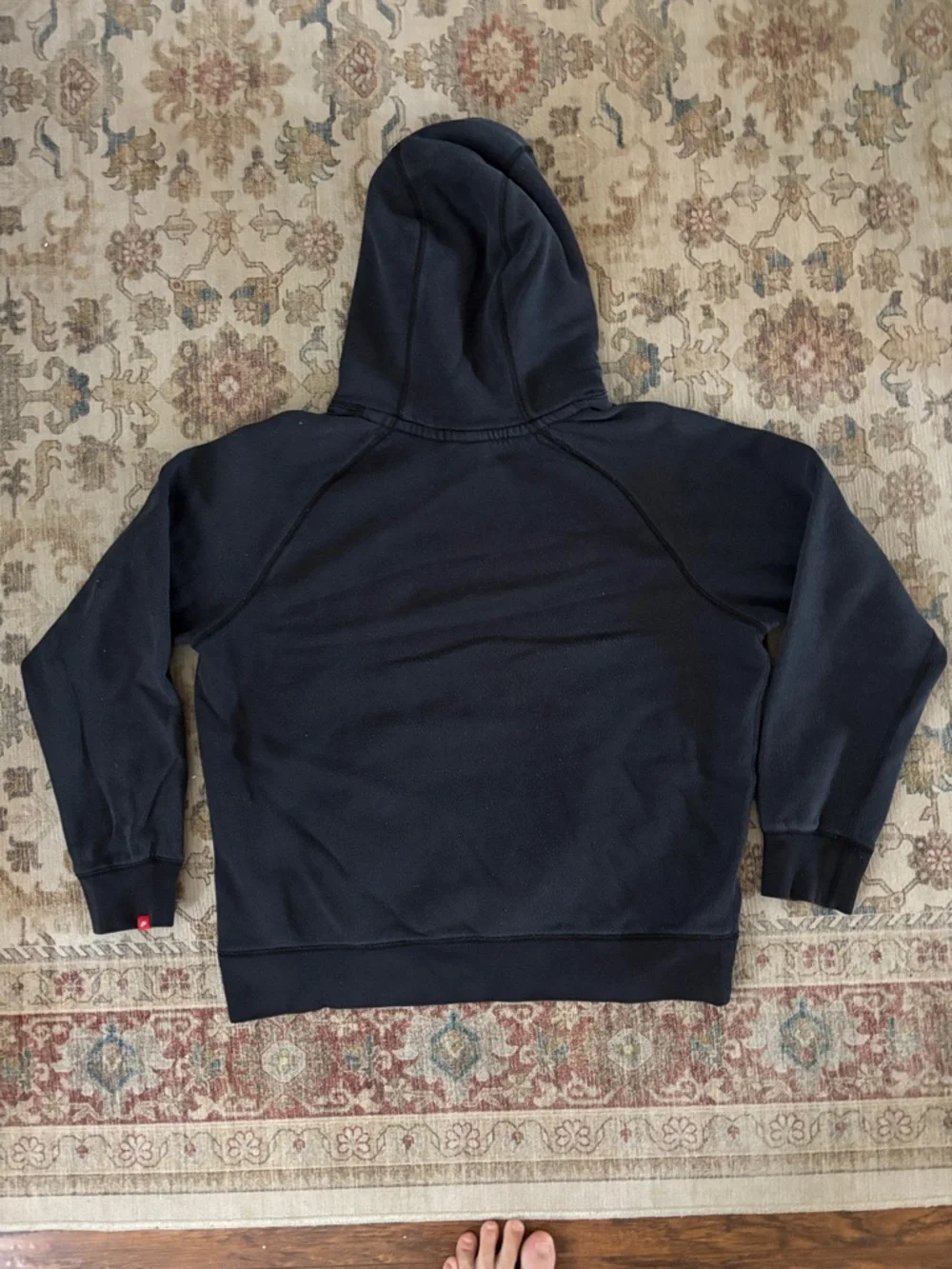 Nike AW77 Graphic Hoodie Mens Size Large Black Blue Spell Out - Picture 8 of 8